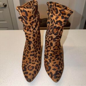 bebe Leopard Print Heeled Boots